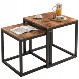 Stolik kawowy 2w1 rozkładany kwadratowy ława loft zestaw stolików outlet