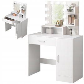Toaletka kosmetyczna makijażu wizażu z lustrem LED nowoczesna glamour loft