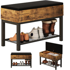 SZAFKA NA BUTY Z SIEDZISKIEM DO PRZEDPOKOJU + SCHOWEK ŁAWKA LOFT RETRO 70CM