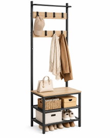 Wieszak stojący loft z półkami na buty jasny brąz 178 x 64 x 32 cm