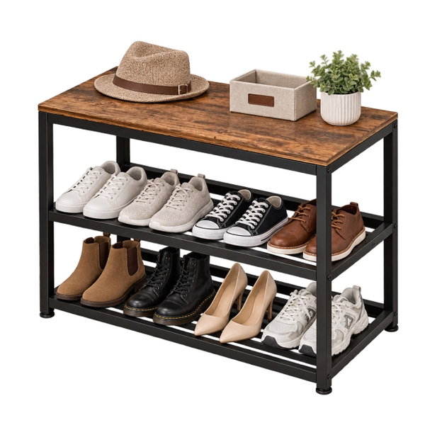 Szafka na buty  - duża, industrialna, drewniana, retro, z półką 62 cm