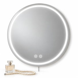 Okrągłe lustro łazienkowe LED 80 cm podgrzewane 3 barwy światła dotykowe