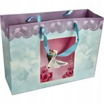 Torebka papierowa torebka ślubna z wstążką, pozioma 36x26 cm, 210g