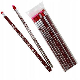 Ołówek metalizowany z gumką, 6 szt.