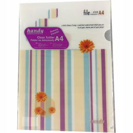 Folder na dokumenty PP, A4, 5 szt., kwiaty/pasy, fioletowy.