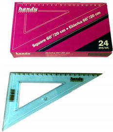 ZESTAW 24 SZT. EKIERKA LINIJKA plastikowa 20 cm przeźroczysta