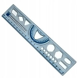 Linijka szablon 20 cm z kątomierzem - mix kolorów