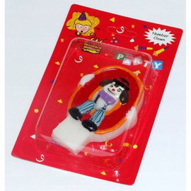 Świeczka urodzinowa cyfra "0" - klaun.