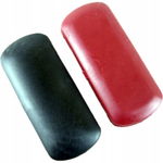 Etui na Okulary Prostokątne 16.5x7 cm + Ściereczka Czarne Bordowe