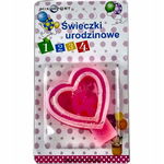 Świeczka Urodzinowa Serce '4' 7cm z Brokatem