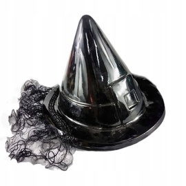 Party czapka „Kapelusz czarownicy” 55 cm plastikowy, czarny
