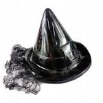 Party czapka „Kapelusz czarownicy” 55 cm plastikowy, czarny