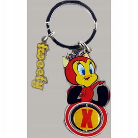 Brelok do kluczy metalowy z literkami „X, H”, 5 cm, Tweety.