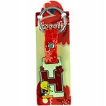 Brelok do kluczy metalowy z literkami „H, J”, 4 cm, Tweety.