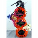 Foto ramka ceramiczna - na 3 zdjęcia, 5x5 cm, motyw „Halloween”, 24x10 cm.