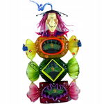 Foto ramka ceramiczna - 6x6 cm, na 3 zdjęcia, motyw „Halloween”, 25x16 cm.