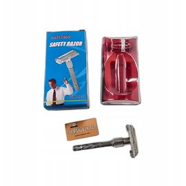 Czerwona Maszynka do Golenia tradycyjna na żyletkę w Eleganckim Etui