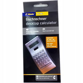 Kalkulator Biurowy L Tchibo 15x7cm, Srebrny w Eleganckim Pudełku