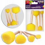 PĘDZLE PIANKOWE, gąbkowe do farb 4 szt. 10, 15, 25 i 40 mm