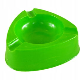 Popielniczka plastikowa trójkątna, 11x4 cm, mix kolorów.