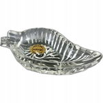Popielniczka Szklana Kryształowy Liść 10x5.5cm - Produkt Polski