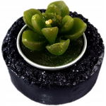 Świeca ozdobna „Kaktus”, 4,5x3 cm, w świeczniku ceramicznym.