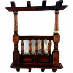 Dekoracja drewniana - balkon, 17x13 cm, do zawieszenia.