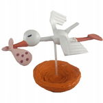 Dekoracja gumowa - figurka bociana, 12 cm, z gniazdem, mix wzorów.