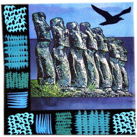 Serwetki trójwarstwowe, 33x33 cm, wzór „Wyspy Wielkanocne”, 20 szt.