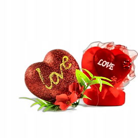 Dekoracja Walentynkowa - Serce z Napisem "Love" 9x8cm