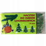 Ozdoba bożonarodzeniowa - haczyki na choinkę, 30 szt, 3cm, plastik, zielone