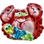 Skarbonka Ceramiczna 15x13cm Zwierzątka Morskie - Krab, Delfin, Rybka