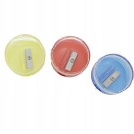 Temperówka z okrągłym pojemnikiem, mix kolorów