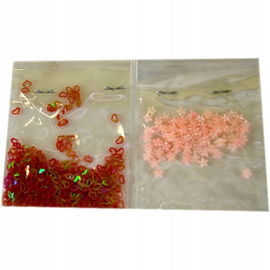 Naklejki na paznokcie - ozdoby gwiazdek i serduszek, mix kolorów.