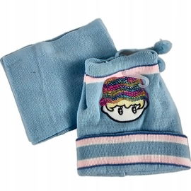 Chłopięcy Komplet 2-częściowy: Czapka i Szalik Niebieski z Chłopcem