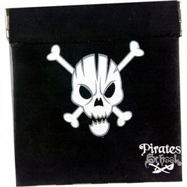 Portfel młodzieżowy "Saszetka", 9x9 cm, czarno-biały, motyw trupiej czaszki