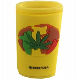 Etui na zapalniczkę Rasta, 5x3 cm, żółte, mix wzorów.