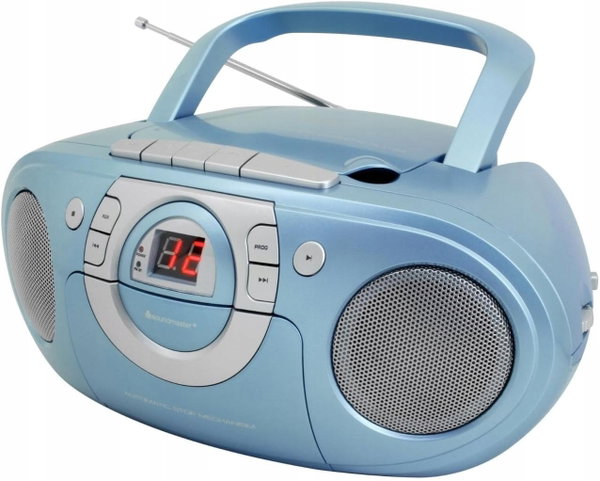 Radio Magnetofon CD FM Kaseta BoomBox Soundmaster SCD5100BL niebieski