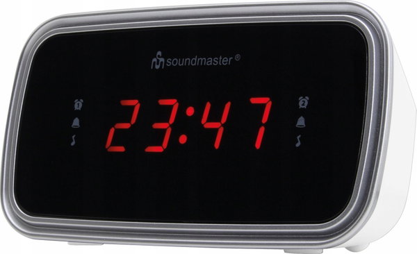 Mini Radio Soundmaster UR106WE FM Podwójny Budzik Radiobudzik Drzemka