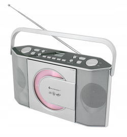 BoomBox Radio CD MP3 FM ZEGAR AUDIOBOOK Mini Jack Soundmaster RCD1755SI