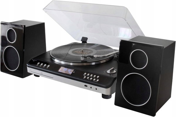 Wieża Stereo Soundmaster PL979SW Gramofon Nagrywanie Radio Cyfrowe USB CD