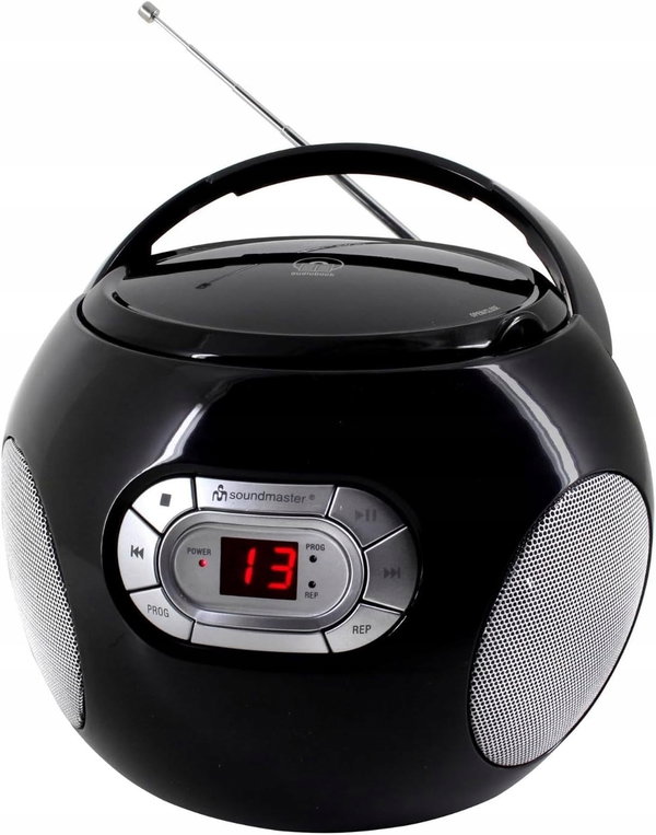 BoomBox Radio Odtwarzacz CD FM AUX Soundmaster SCD2120SW Czarny AUDIOBOOK