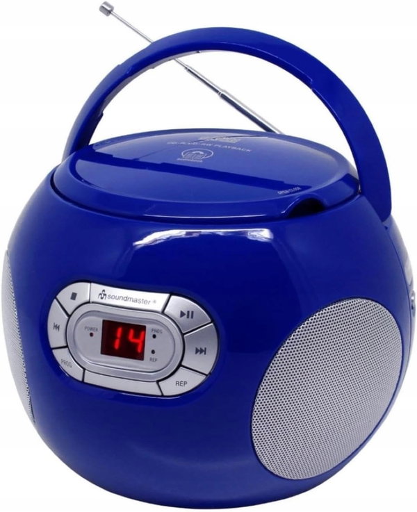 BoomBox Radio Odtwarzacz CD FM Soundmaster SCD2120BL Niebieski AUDIOBOOK