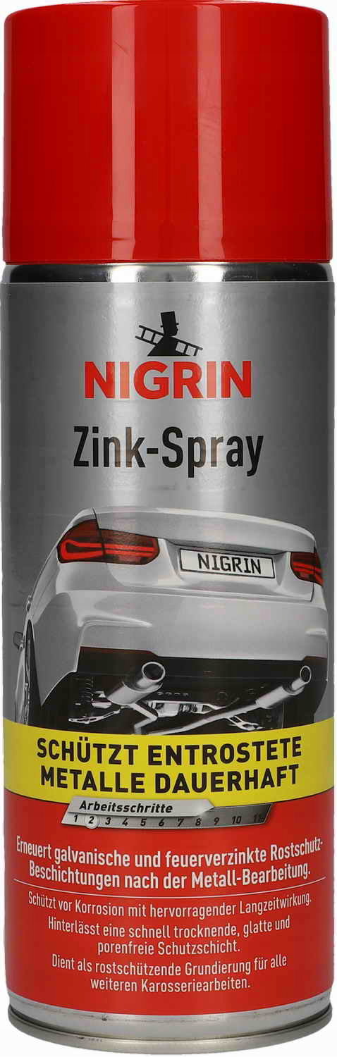 Cynk w Sprayu NIGRIN 400 ml chroni przed korozją, przywraca ochronę