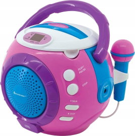 Boombox Odtwarzacz CD Soundmaster KCD1600PI Różowy Mikrofony Dla Dzieci HIT